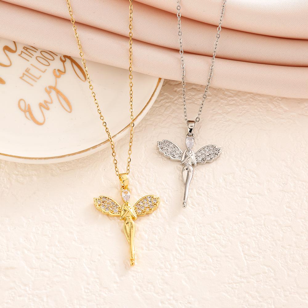 Angel Wings Pendant Accessories Collarbone Chain