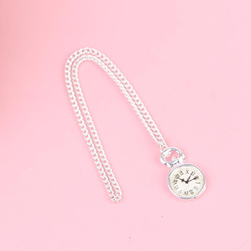 Творческий кукольный домик Мини-ожерелье Карманные часы Золотое ожерелье Индивидуальные карманные часы