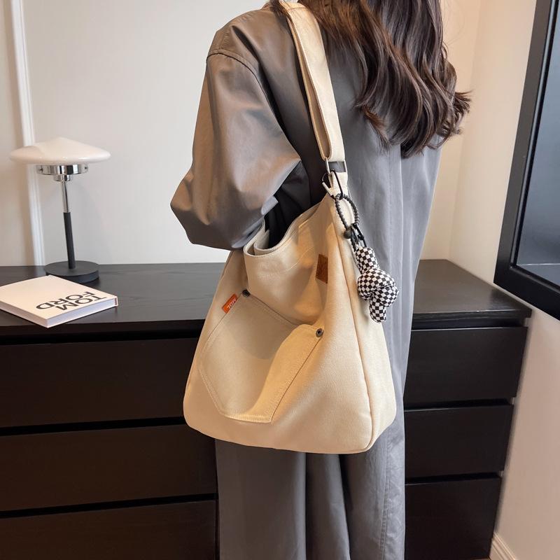 Холщовая сумка женская большая вместительная сумка через плечо сумка-ведро большая сумка