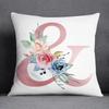 Декоративная наволочка с цветочным узором и буквенным принтом, квадратная, для дома, офиса, чехол для подушки