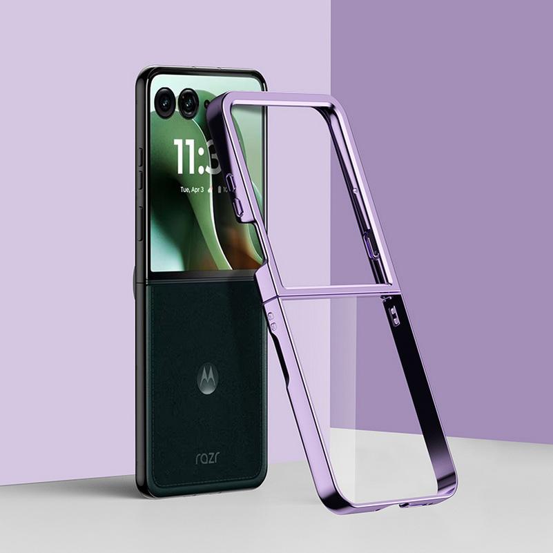 Для Motorola Razr 70 Ultra Ультратонкий Электроокрашенный Прозрачный Чехол Для MOTO Razr Ultra 2026 Razr Plus Жесткий PC Ударопрочный Чехол