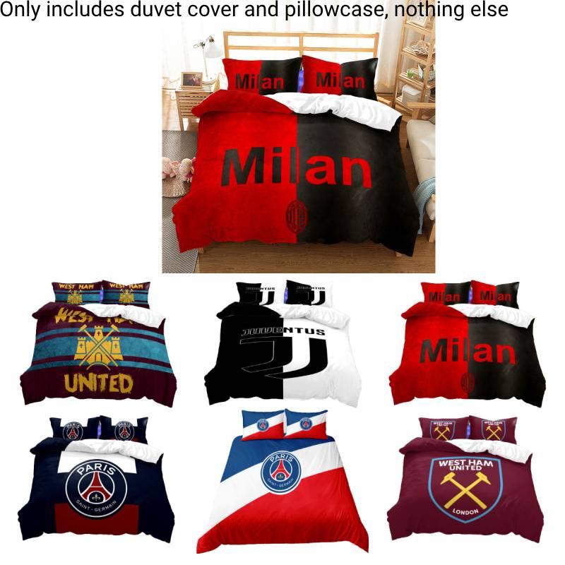 Роскошный Постельный Комплект Футбольного Клуба с Цифровой Печатью Лига Чемпионов Подходит для Кроватей 1,0 м 1,35 м 1,5 м 1,8 м