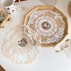 Винтажная круглая кружевная подставка Элегантная кружевная подставка для послеобеденного чая Подставка для кофе Коврик для стола Аксессуары для обеденного стола