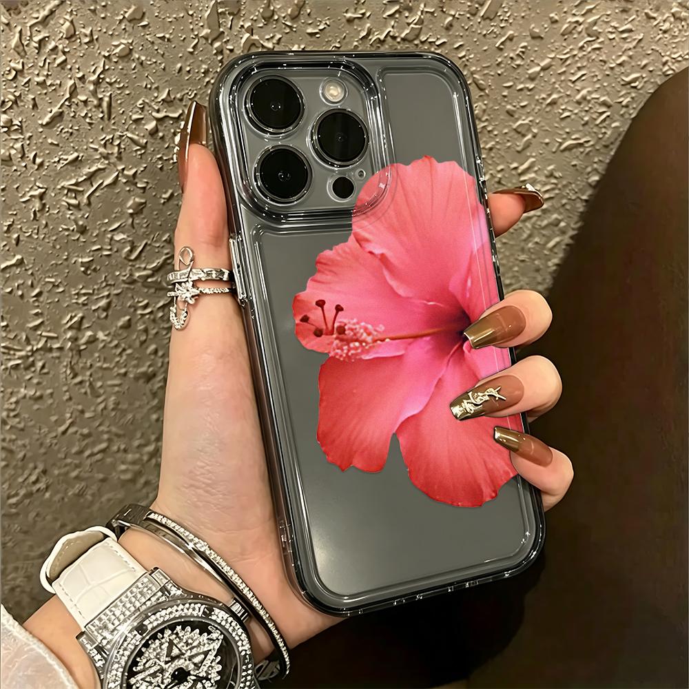 3D Милый Тропический Гибискус Силиконовый Чехол Для Iphone 16 11 15 Plus 12 14 17 13 Pro Max Прекрасный Чехол Для Телефона Для Детей Девочек