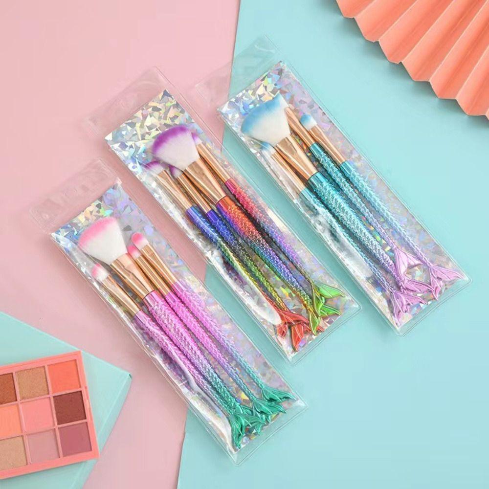4pcs/set Soft Fiber Mermaid makeup brush Eye Shadow Brush Cosmetic Brush Kit Women