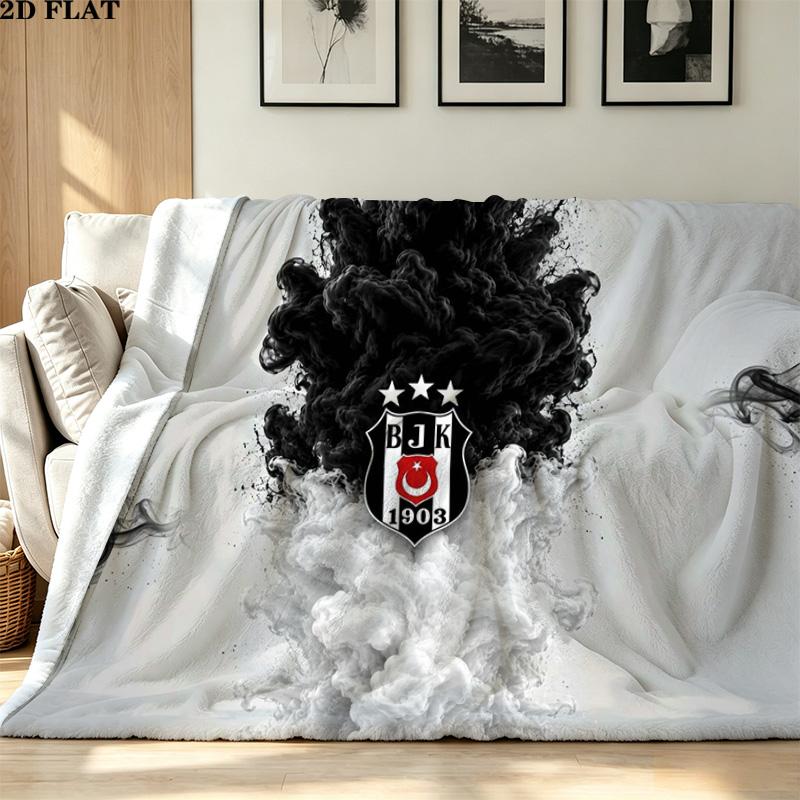 BJK Besiktas Print Flannel Blanket High Quality Warm Comfortable Cover for All Seasons Perfect for Gifts Home Decor