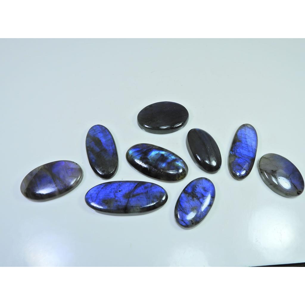 365Cts.Natural Labradorite Blue Flash Oval Cabochon Loose Gemstone 09Pcs Lot LL-1031