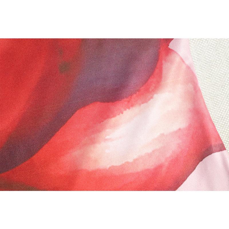 Women's Fashion Line Neck Dress Print Wrap Chest Cuff Cuff Back Street Hipster Waist Fishtail Dress