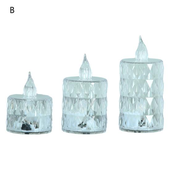 3 шт. хрустальные свечи электронные беспламенные светодиодные настольные лампы для свадебной вечеринки украшения дома
