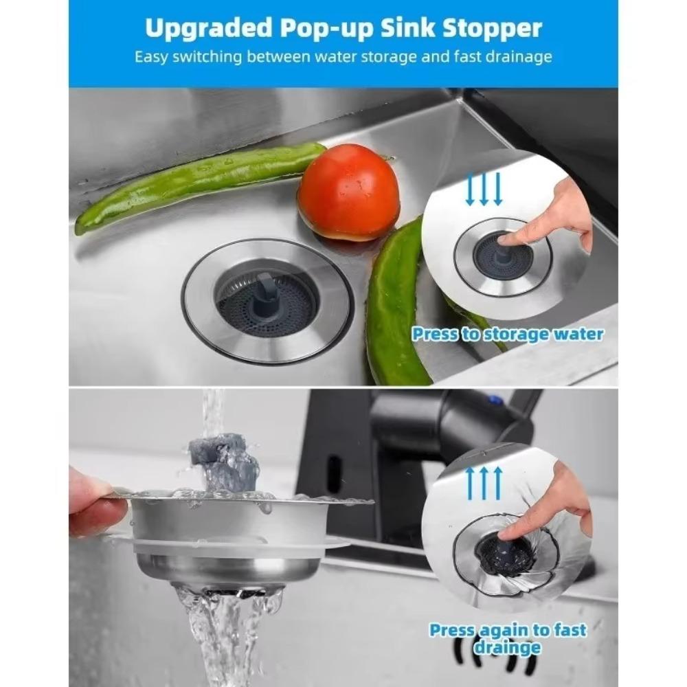 Leak-proof Plug Filter Sink Bouncing Core Drain Basket Easy To Clean Sink Strainer