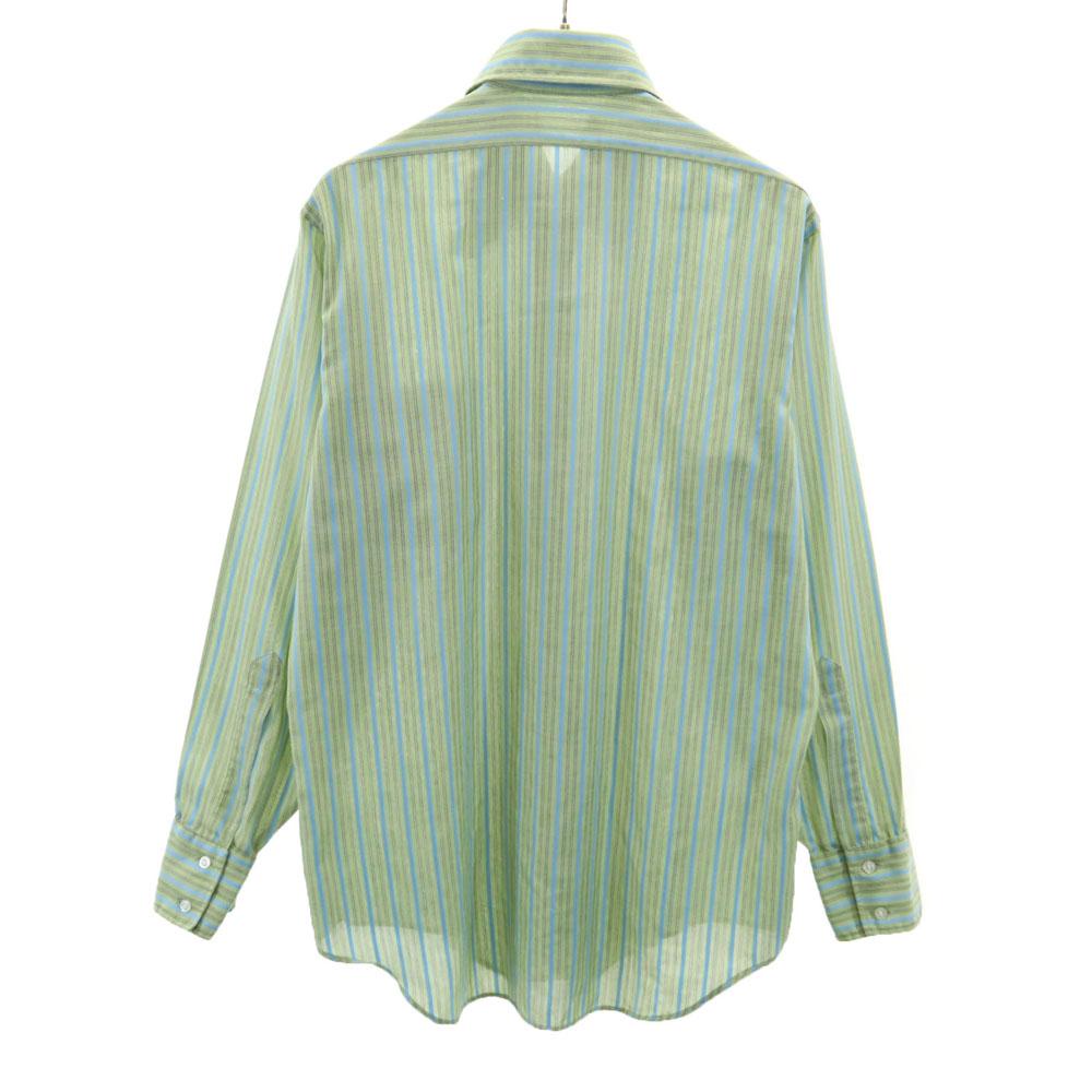 ENOURO BY ENRO винтажная рубашка 70-х годов в полоску с длинным рукавом, зеленая система, мужская, б/у