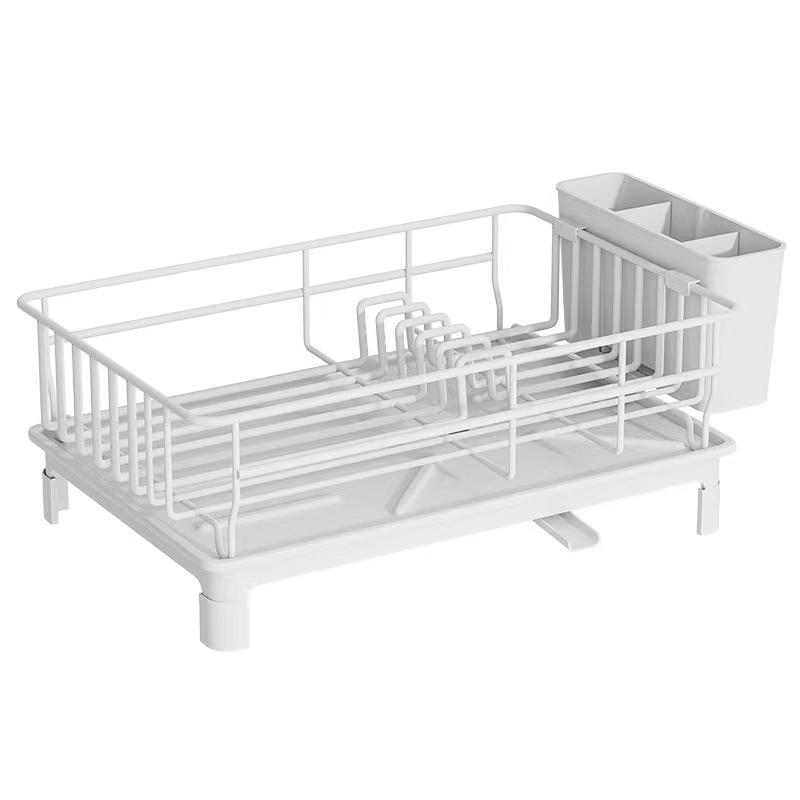 Dish Drying Rack With Utensil Holder And Drainboard, Space Saving Dish Rack, Dish Racks For Kitchen Counter, Easy Installation