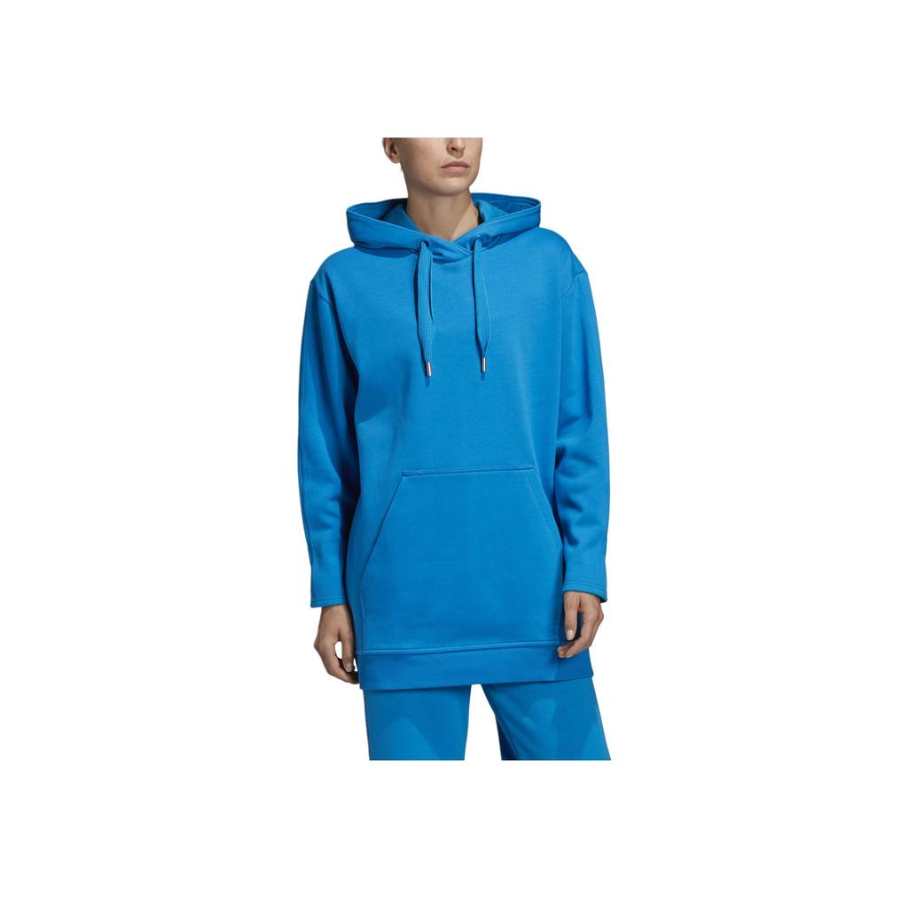 Adidas Повседневная однотонная толстовка с капюшоном и длинным рукавом, женская толстовка синего цвета DT9221