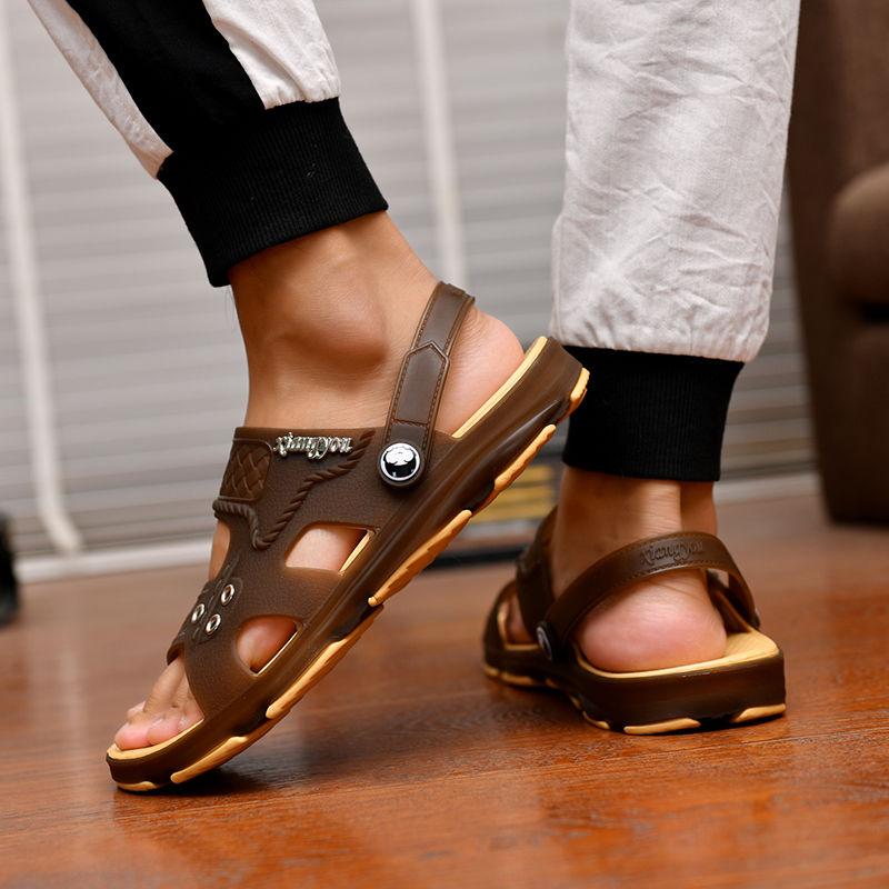 Men's Slippers Outdoor Sandals Open Toe Slippers Non-slip Bathroom Beach Sandals