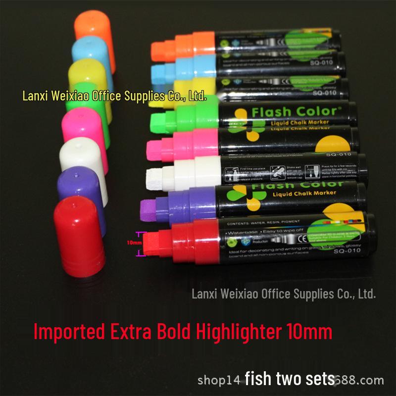 Large 8-Color LED Fluorescent Blackboard & Glass Writing Pen Set