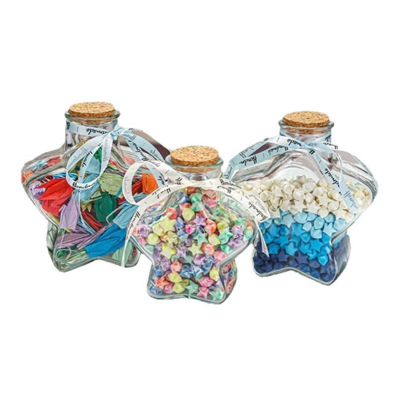 Five-Pointed Star DIY Wishing Bottle - Decorative Glass Message Jar