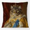 Vintage Royal Dogs And Cats Portraits Cushion Cover Poodle Border Collie Jack Russell Labrador Dog Pillowcase