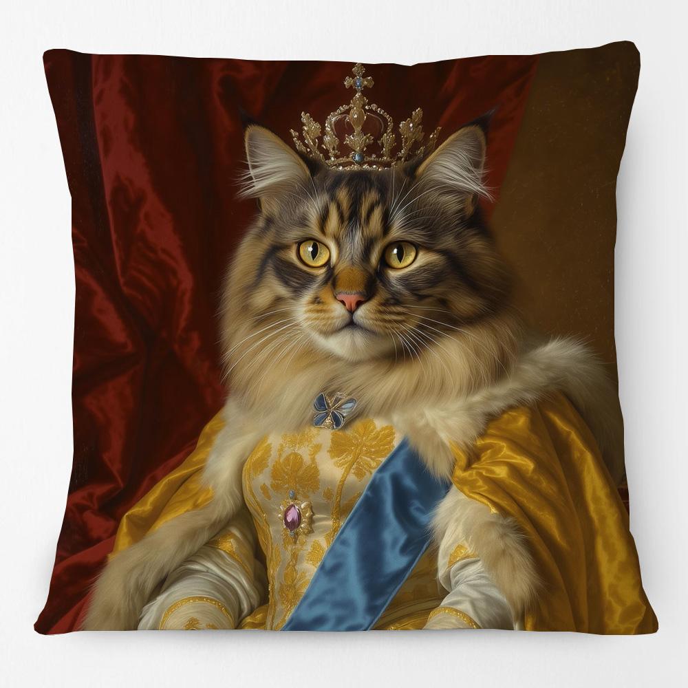 Vintage Royal Dogs And Cats Portraits Cushion Cover Poodle Border Collie Jack Russell Labrador Dog Pillowcase