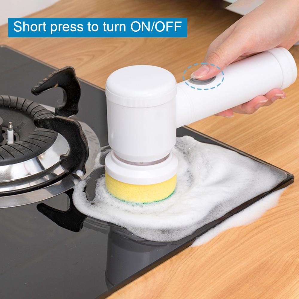 Щетка для мытья ванной комнаты, щетка для чистки ванны, 5-в-1, кухонный инструмент для чистки, многоцелевая электрическая щетка USB-типа, ручная