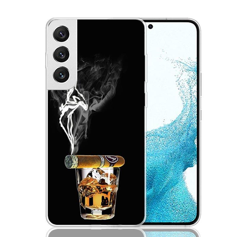 Чехол для телефона 'Сигара Виски Ледяной Напиток' для Samsung Galaxy S26 S25 Edge S24 S23 FE S22 Ultra S21 Plus S20 + Fundas Cover Coque Galaxy
