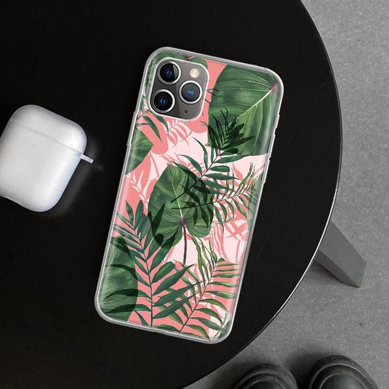 Summer Tropical Plants Green Leaf Phone Case Cover for iPhone 18 11 12 13 Mini 14 15 Plus 16 Pro Max 17 Air 7 8 + SE Art Customized