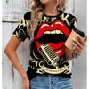 Summer Fashion Funny Rock 3D Print Women T-shirts Streetwear Summer Casual Short Sleeve O-neck Women Tees Tops Clothing