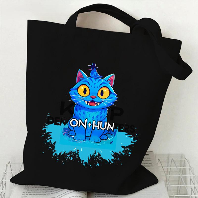 KPOP Группа Охотников на Демонов Холщовая сумка с принтом тигра Сумка через плечо для студентов Повседневная сумка-тоут для покупок