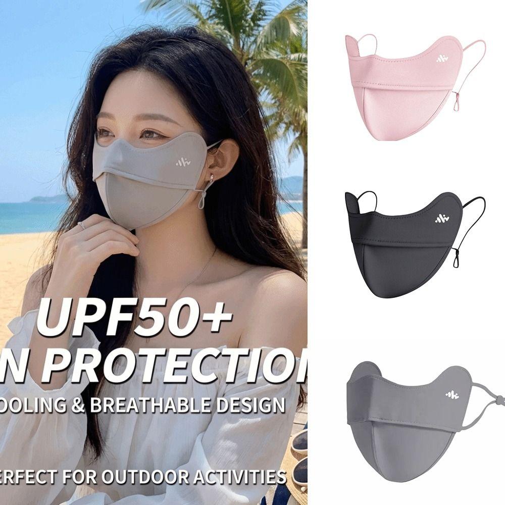 UPF50+ Sunscreen Face Mask Contour The Face Facekini Reusable UV Protection Face Cover Summer