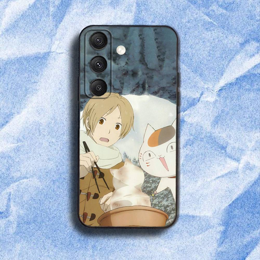 Natsume Y-yuujinchou Nyanko Phone Case For Samsung S 25,24,23,22,30,21,10,9,Ultra,Plus,Lite,FE,4,5G Black Soft Case