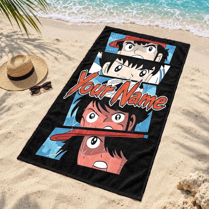 CAPTAIN TSUBASA Custom Name Beach towels also serve as bath towels summer essential a musthave for the outdoors the beach and the pool