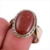 Natural Red Jasper Gemstone Two Tone 925 Sterling Silver Jewelry Ring S.10 e8D77