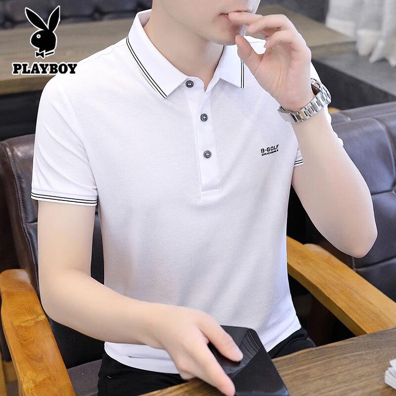 PLAYBOY Мужская летняя рубашка-поло с воротником и коротким рукавом