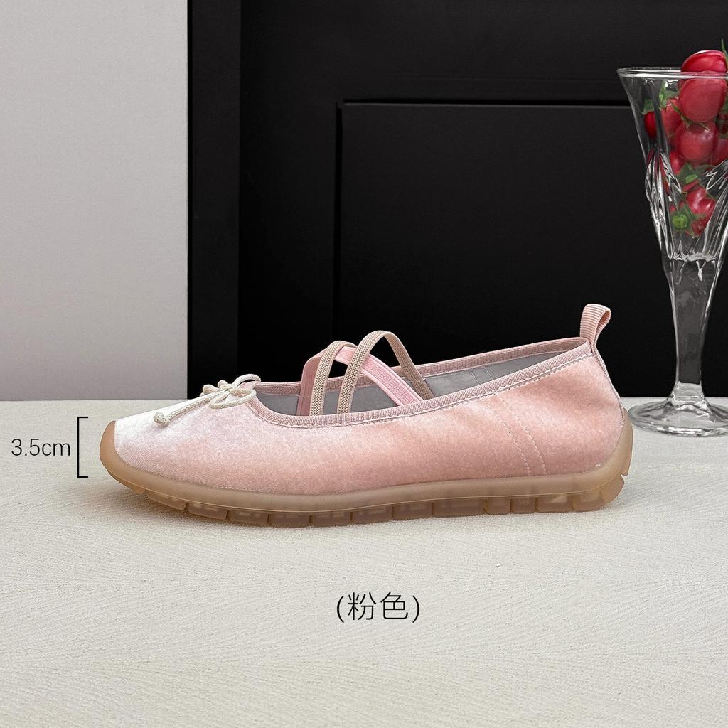 Sheepskin Edition  Mary Jane Single Shoes Velvet Crystal Sole Women'S Shoes Fashion Casual Versatile 365