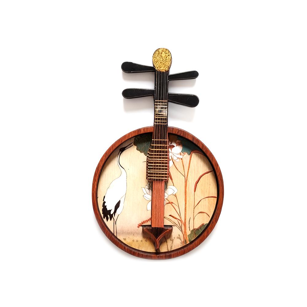 Миниатюрные Пипа Жуань Гучжэн Магнитная Наклейка на Холодильник Ручная Резьба Культурный Артефакт Коллекционный Подарок Декор для Дома