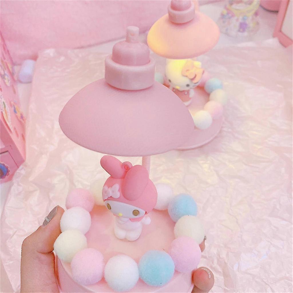 Cute My Melody Night Light Sweet Desktop Decoration Music Box Girl Xmas Gifts