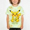 Детская футболка Pokemon Пикачу Сквиртл Принт Мальчики Девочки Повседневные Топы Летние Футболки с коротким рукавом Детская Мода Женская Одежда