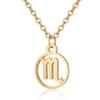 Ожерелье-подвеска из нержавеющей стали со знаком зодиака и тонкой цепочкой