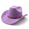 Замшевая шляпа с загнутым краем, верхняя ковбойская шляпа в стиле вестерн, мужская и женская уличная шляпа с загнутыми полями в этническом стиле, фетровая шляпа