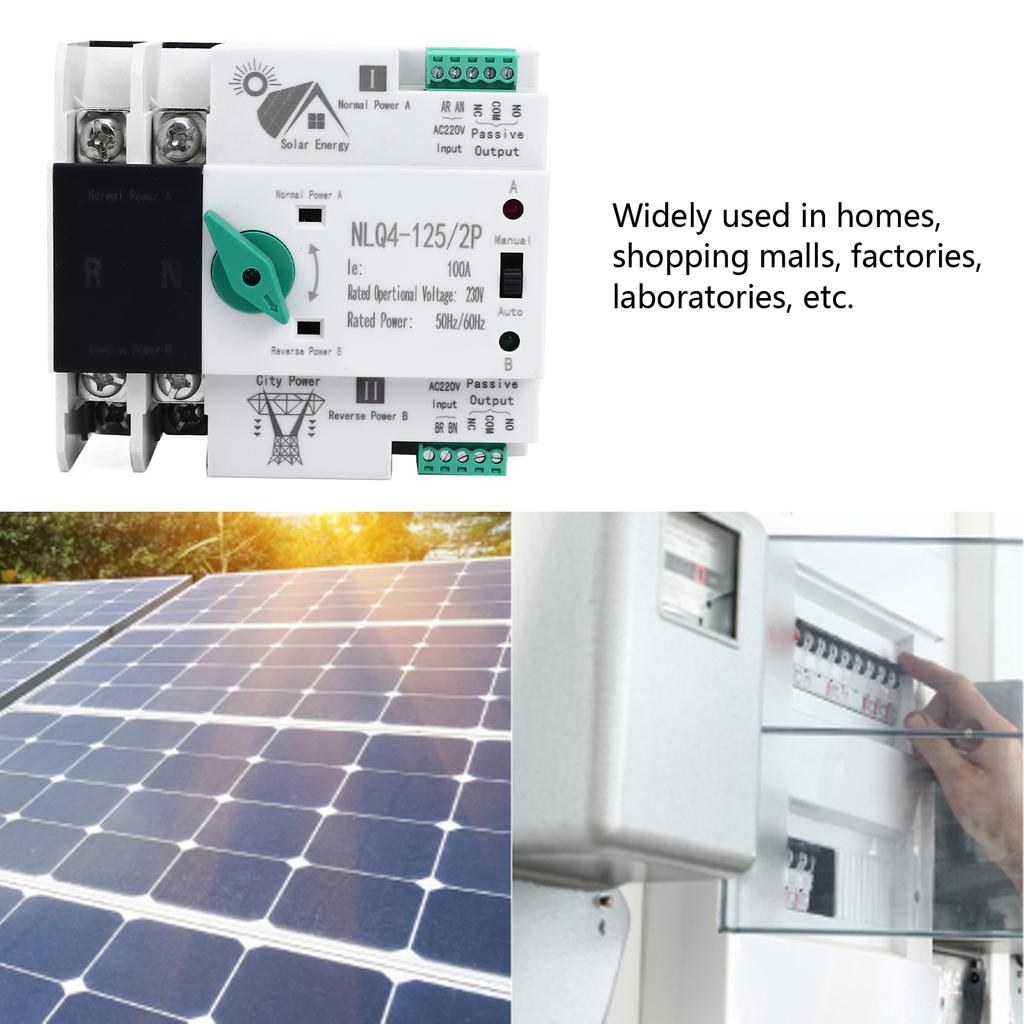 Переключатель резерва двойной мощности быстрого переключения автоматический 230 В переменного тока 100 А для домашнего завода