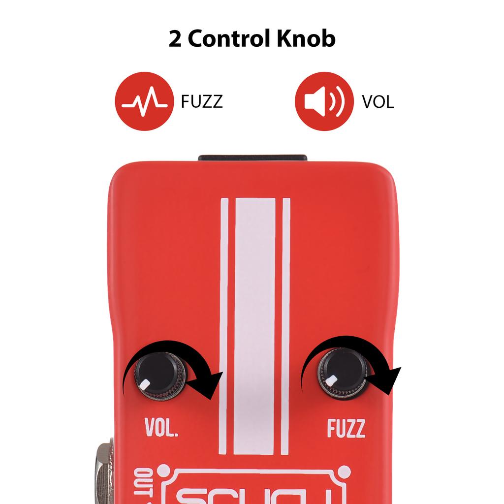 Педаль эффектов SCURU Guitar Fuzz VOL/FUZZ Versatile Sound DC 9V 6.35mm Входной/выходной интерфейс Mini