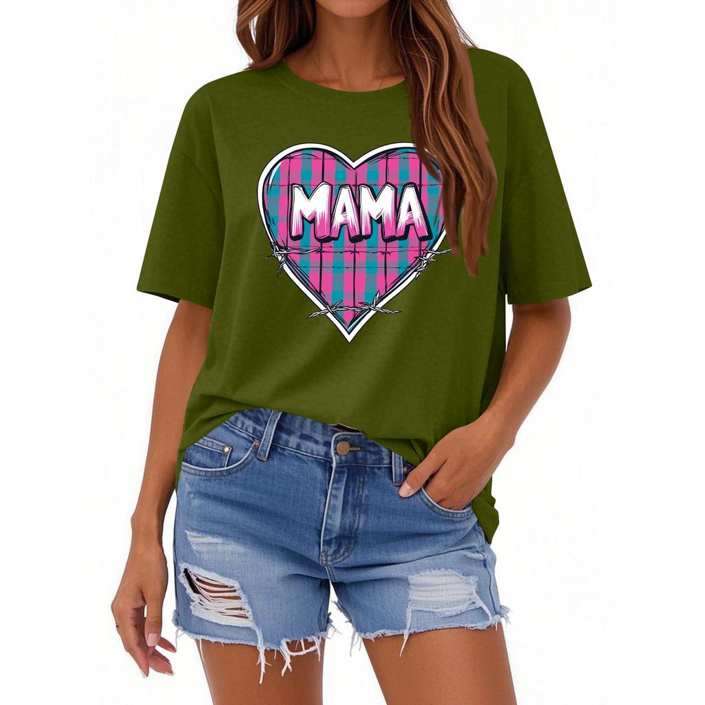 Женская повседневная футболка с круглым вырезом и короткими рукавами с принтом