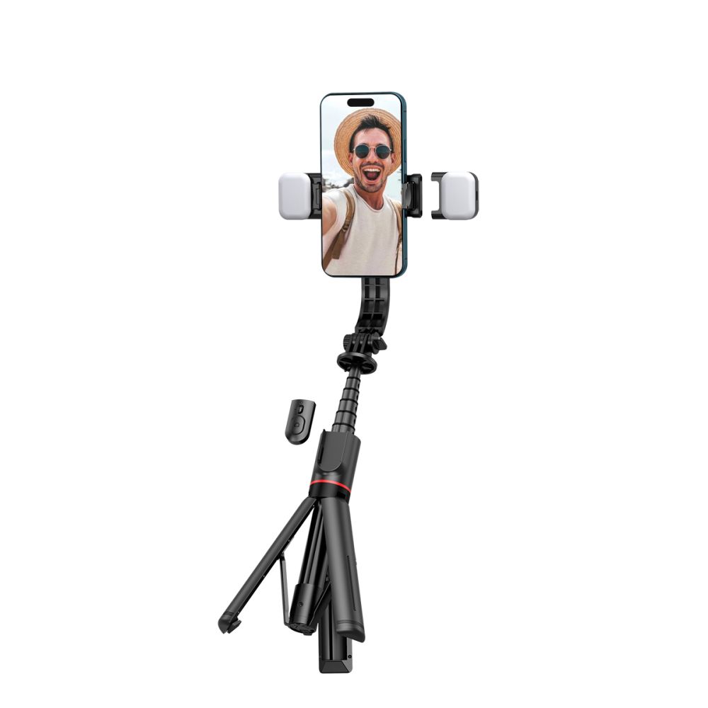 Tech-Protect L05S Bluetooth Selfie Stick Tripod & Led Light Black