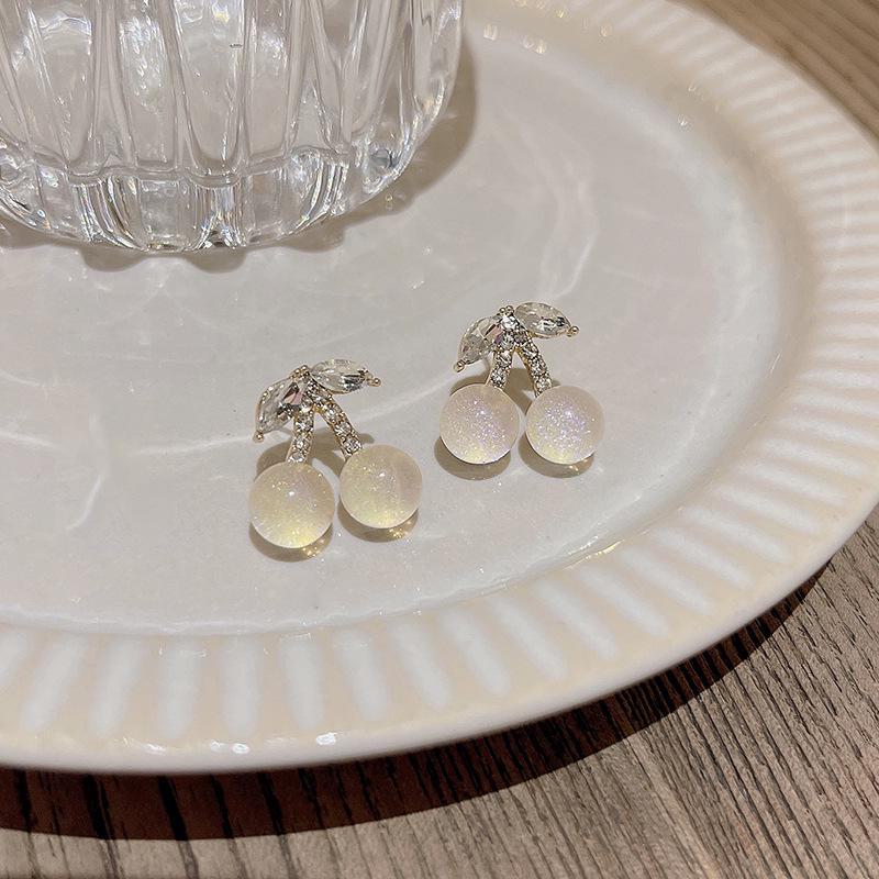 Серьги Korean Dream Gradient Cherry Zircon из серебра 925 пробы