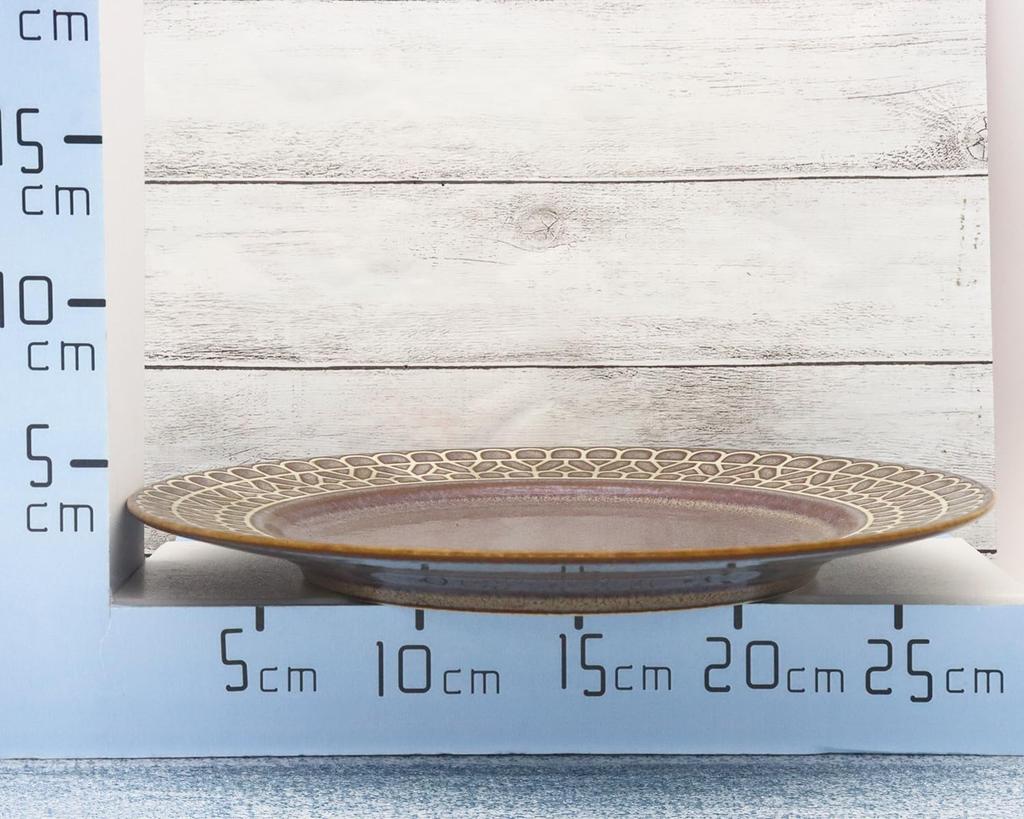 Castle Enterprises [Set of 5 29cm Brown Dinner Plates] Mino Ware Lace-Patterned Dinner Plates for a Cute and Stylish Look. Recommended for Women.