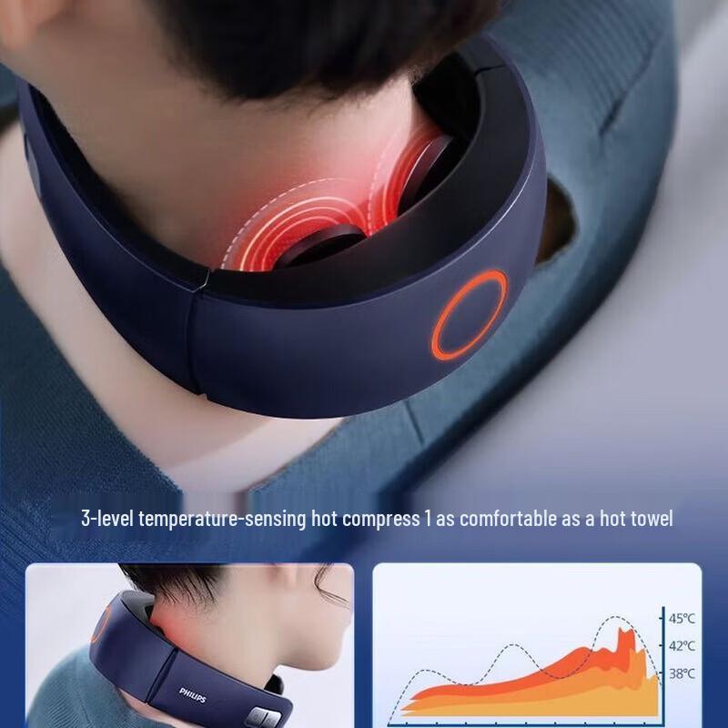Philips Умный массажер для шеи с подогревом и импульсной терапией, штекер CN (адаптер в комплекте)
