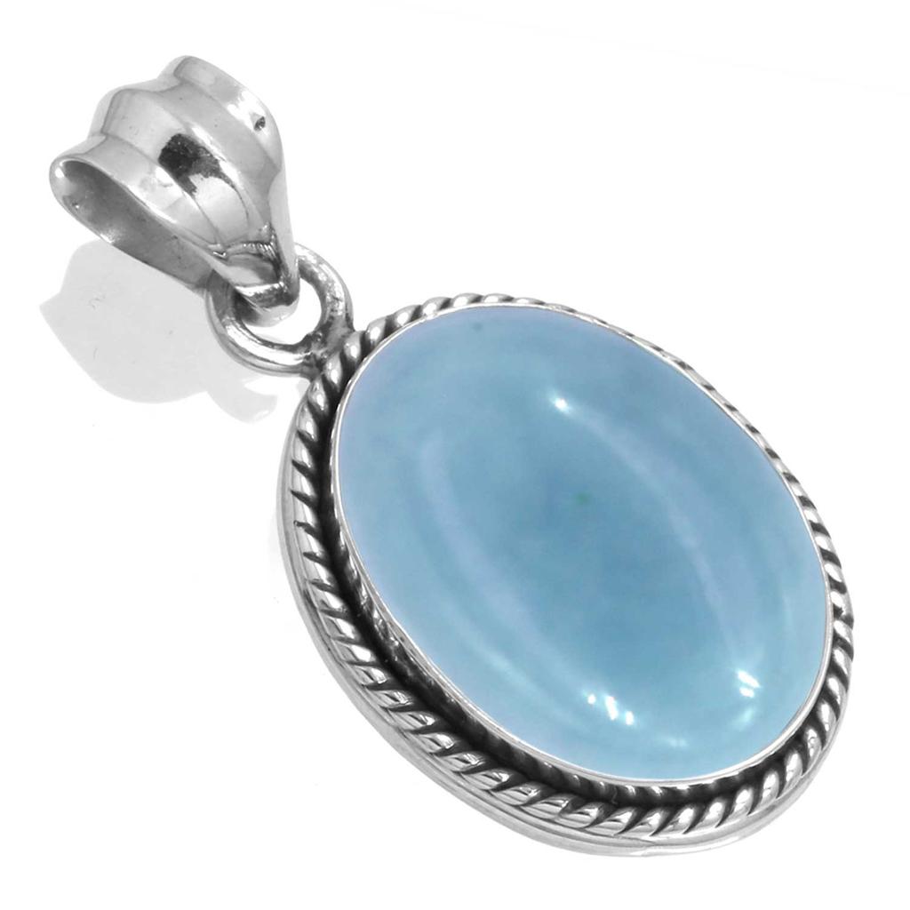 Кулон из стерлингового серебра 925 пробы для женщин, драгоценный камень, украшения ручной работы, подарок на Хэллоуин, амазонит, ангелит, голубой опал, ботсванский агат, мохавский азурит, хризоколла