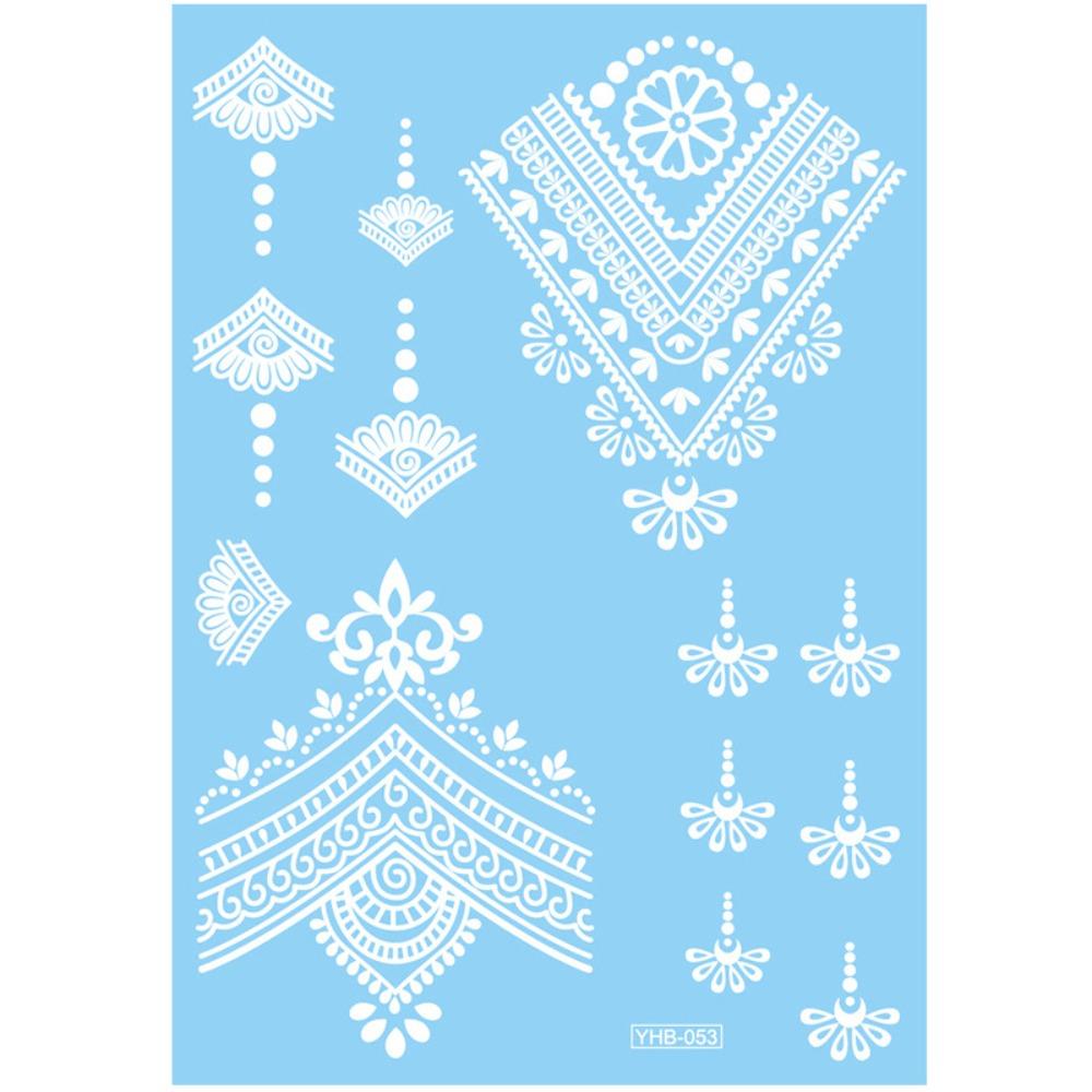 Waterproof Temporary Tattoo Stickers Long-lasting Body Art Tattoo White Tattoo Stickers Women Men