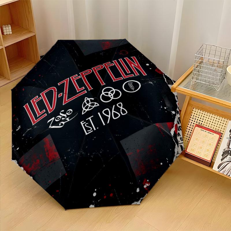 Принт Led Zeppelin 8?Автоматический зонт с ребрами, ветрозащитный, легкий, складной, для путешествий на открытом воздухе