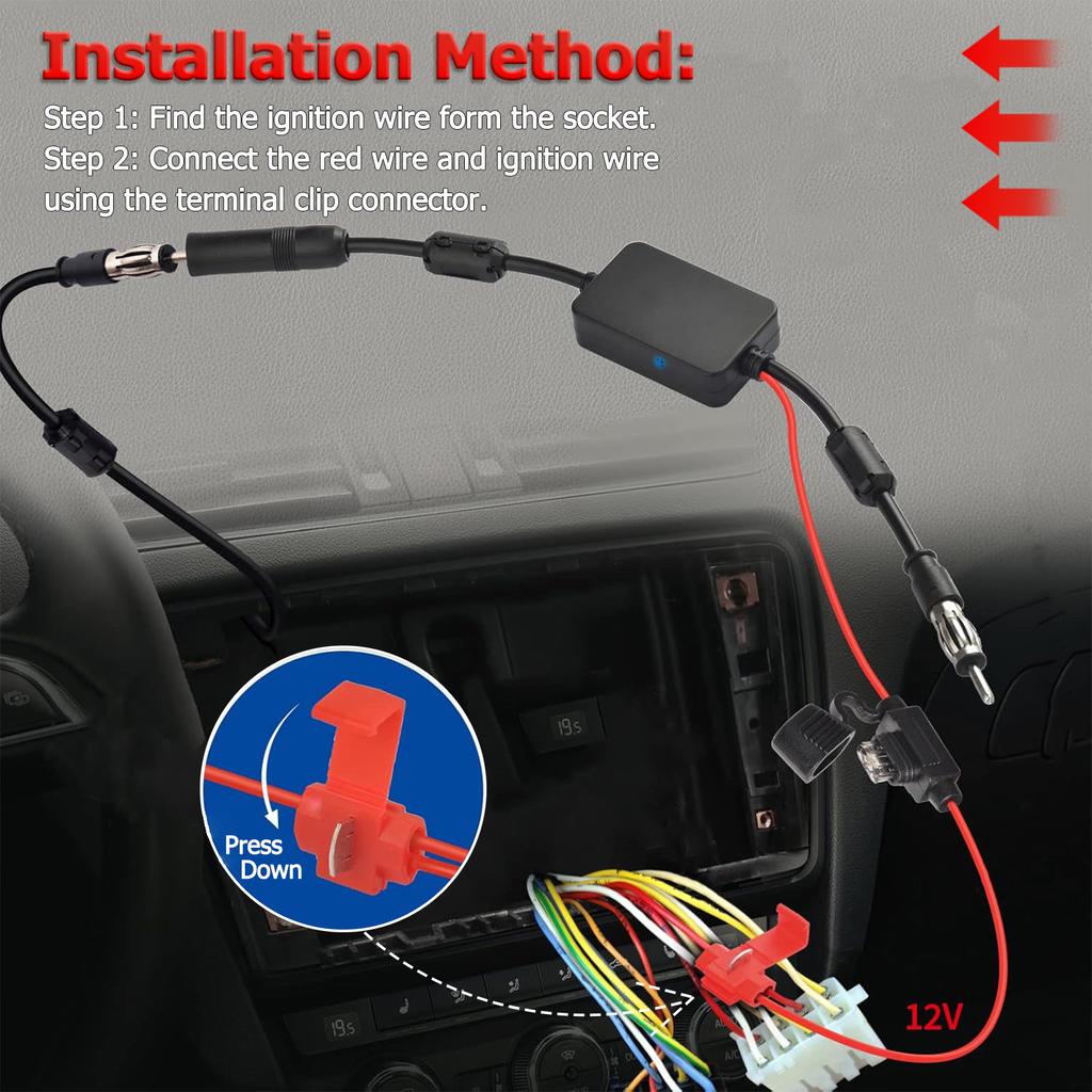 Universal Practical FM Signal Amplifier Anti-interference Car Antenna Radio FM Booster Amp Automobile Parts For 12V Car Radio