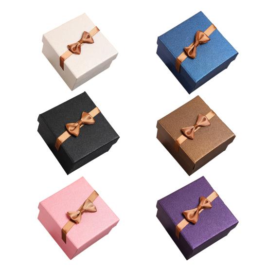 Подарочная коробка с ленточным бантом и подушечкой на День святого Валентина, для подружки невесты, на свадьбу, на день рождения, упаковочная коробка с крышкой, портативная коробка для упаковки ювелирных изделий